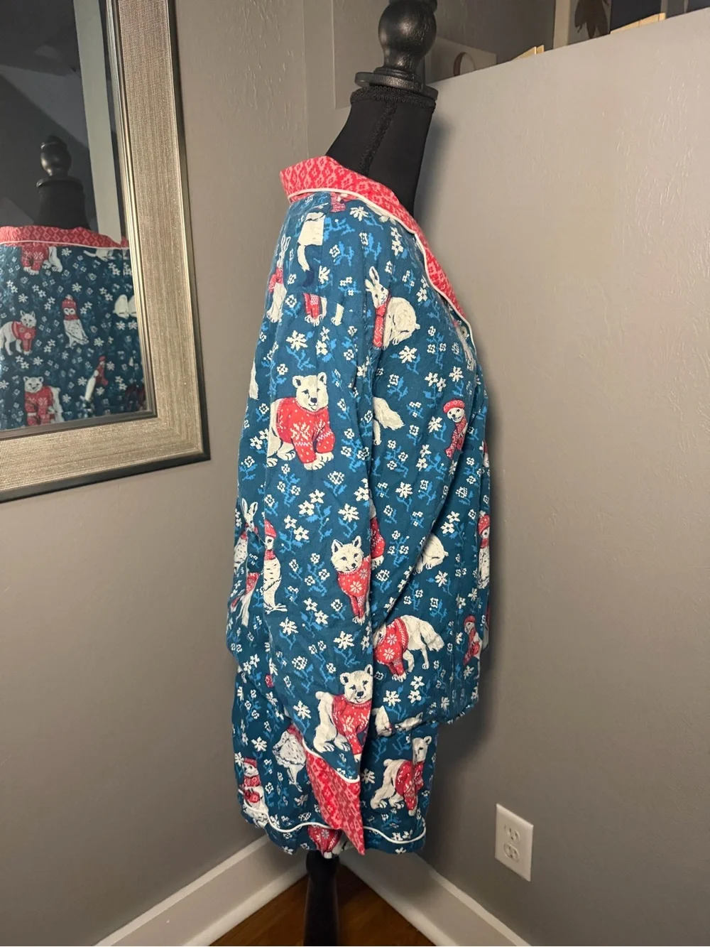 Printfresh Bundled Up Pajama Set Organic Cotton Polar Bear Owl Rabbit Medium.